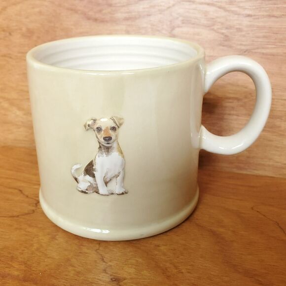 The Old Pottery Company Mug Jack Russell Terrier Dog 3" Coffee Cup 10oz 3D Puppy - Picture 1 of 12